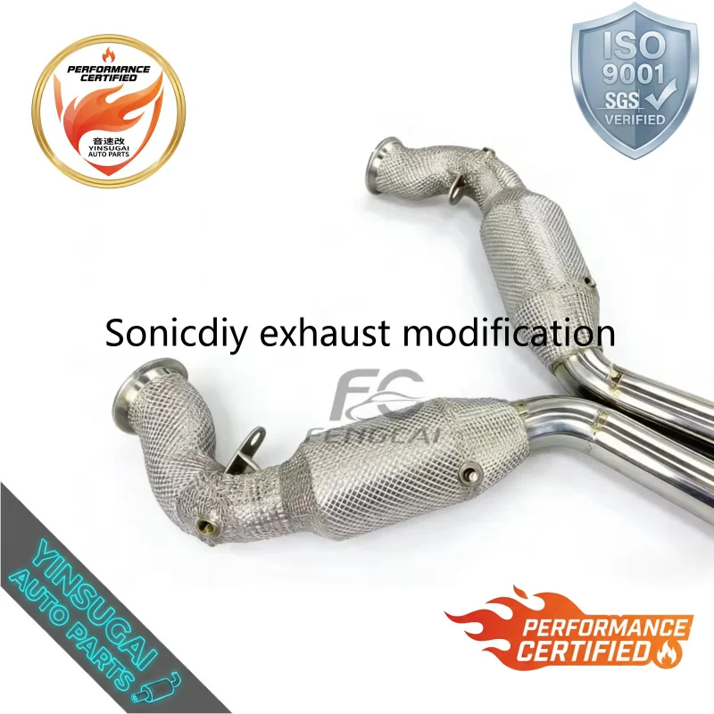 Factory Wholesale High Flow Catted Downpipe For Porsche Panamera 970.2 EA839 3.0T 2014-2016 SS304 Power Torque Boost