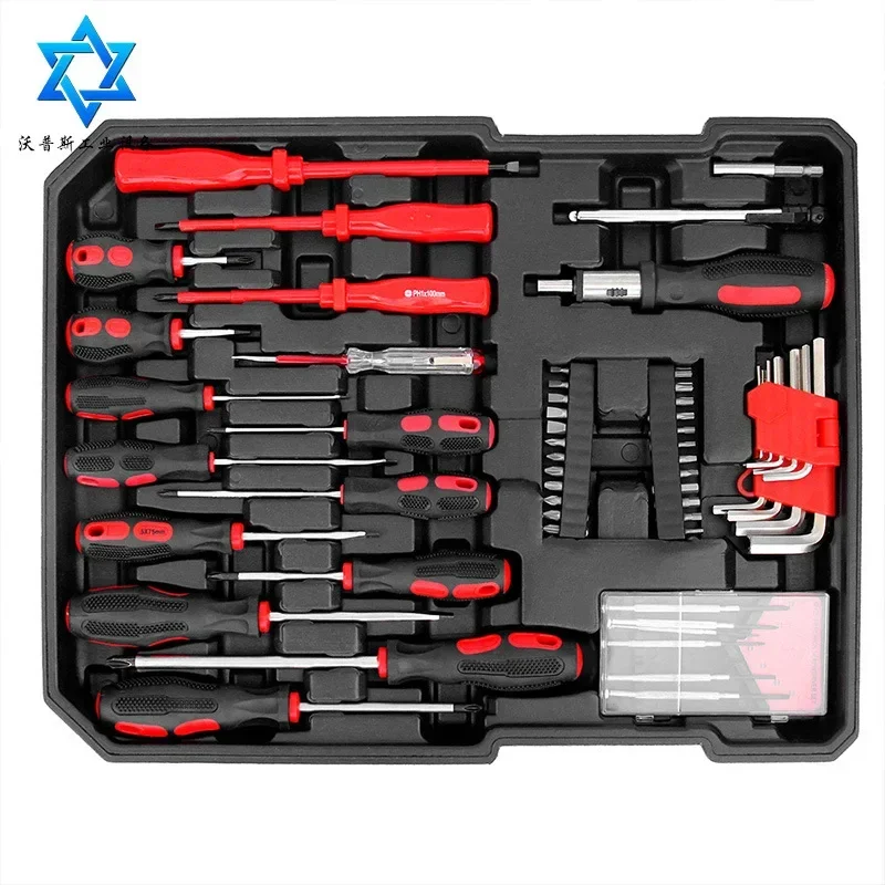 YyhcYyhcTool Box187-Piece Tool Set, With Large Wrench Trunk, Auto Repair On-board Maintenance Toolbox Tool Set