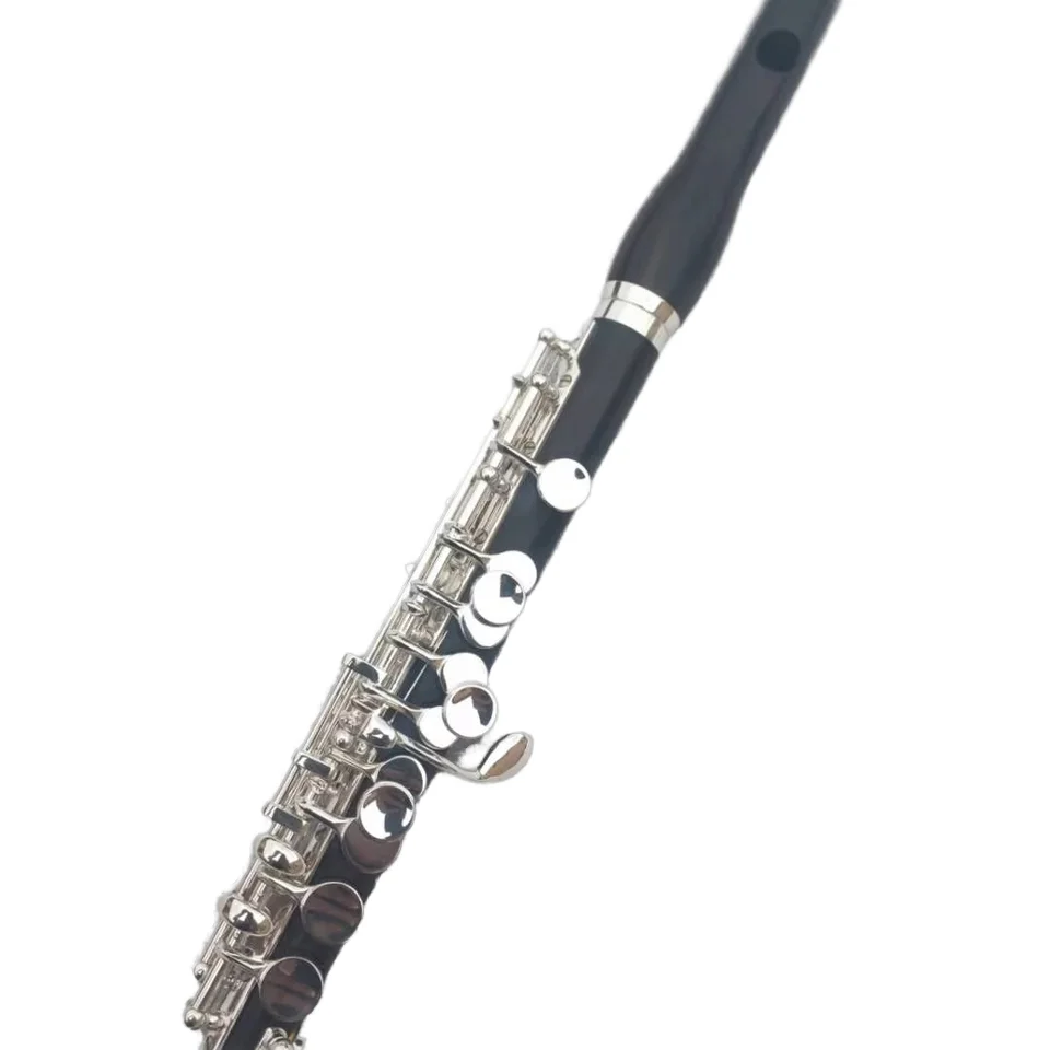 C Piccolo Bakelite Body Woodwind Instrument Silver Plated Keys Open Hole Design for Advanced Players Orchestra Stage Performance