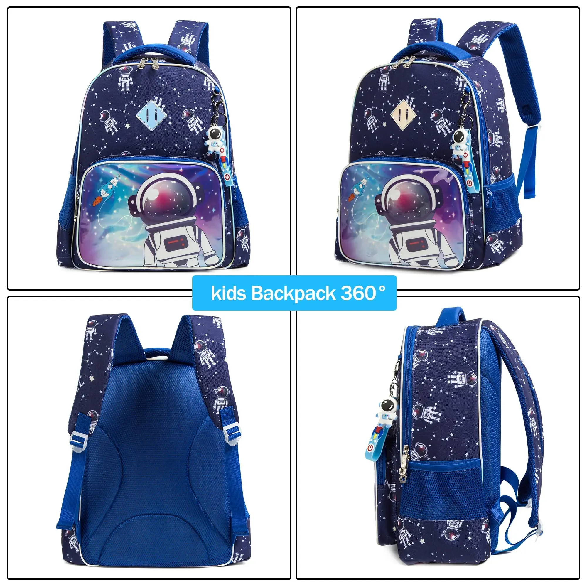 BIKAB 3pcs Boys School Bags Astronaut Backpack with Dinosaurs and Kawaii Cartoon for Kids  School Backpack  Kids Bags for Girls