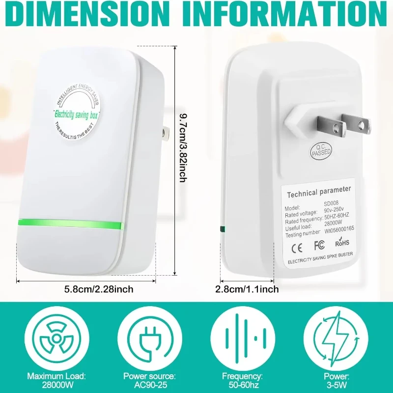 2025 Update Intelligent Power Saver Home Energy-saving Device High Efficiency Electricity Saving Box US/EU Plug 90V-250V - Image 3
