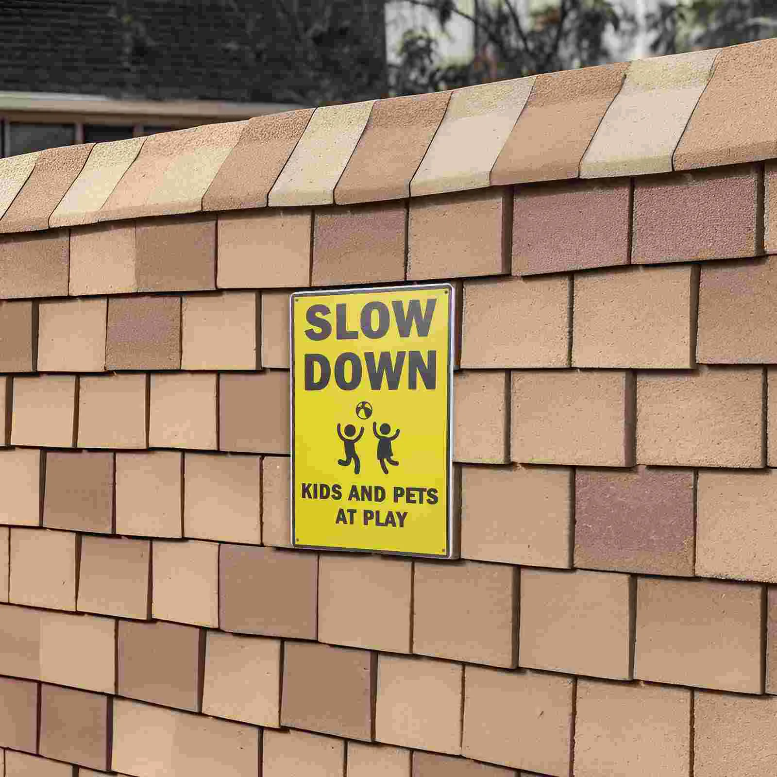 Pedestrian Traffic Street Sign for Caution Safety Signs Miss Slow down Road