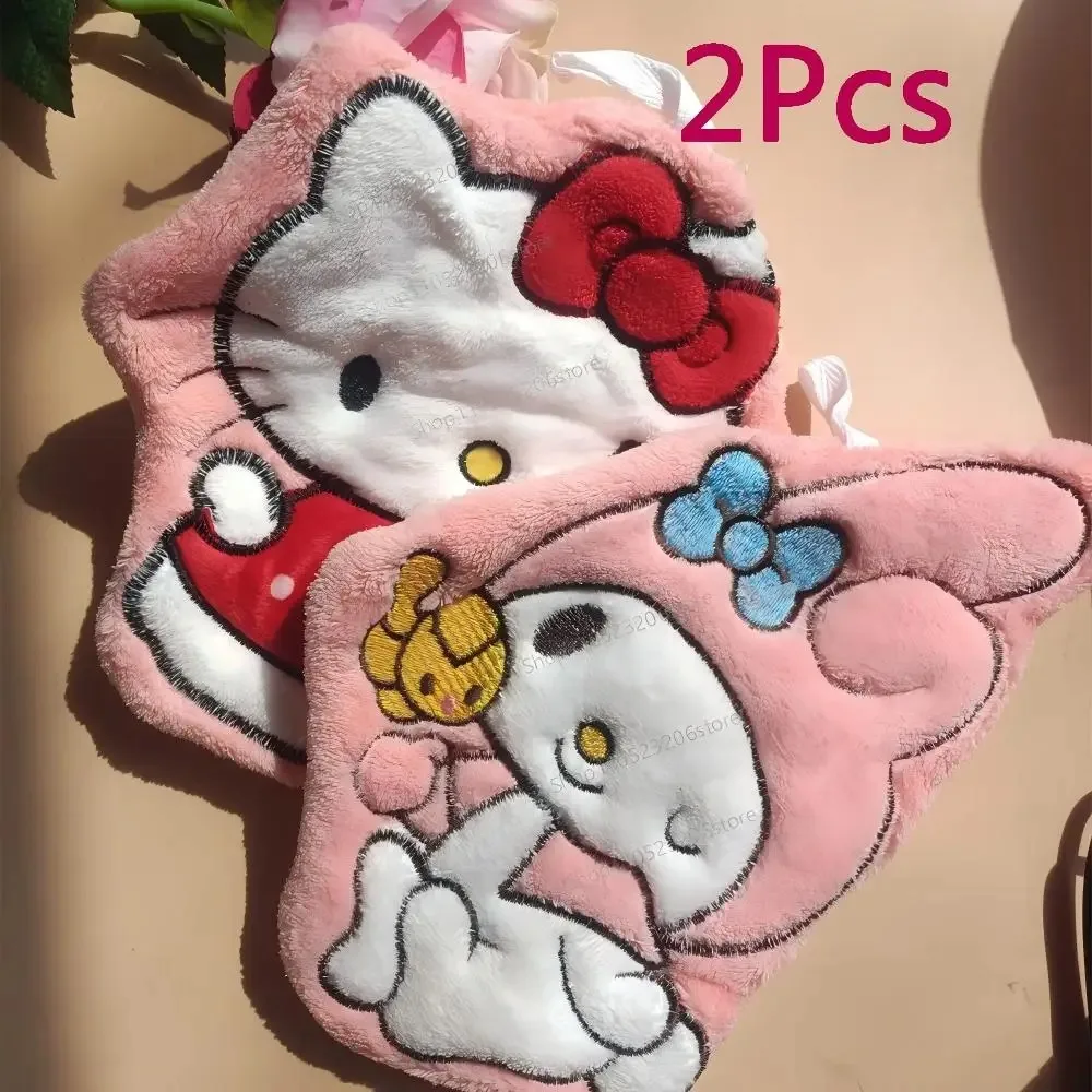 

@*1/3/10Pcs Sanrio Hello Kitty Hand Towel Coral Velvet Absorbent Hand Towel Hanging Type Cute Small Towel