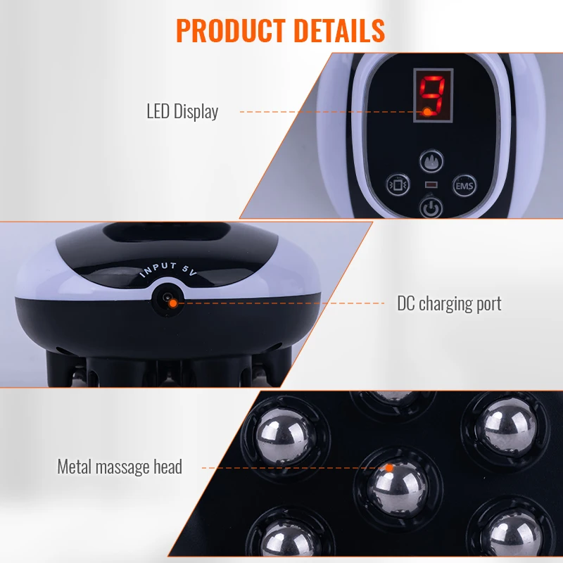 Dispositivo de massagem equipamento de compressa quente massagem de pulso ajuste de nove velocidades disponível para todo o corpo microcorrente biológica