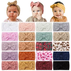 Einfarbiges Broadside-Bowknot-Stirnband für Kinder und Mädchen, elastisches Haarband, Baby-Haarband, Boutique-Turban, Kopfbedeckung, Haar-Accessoires