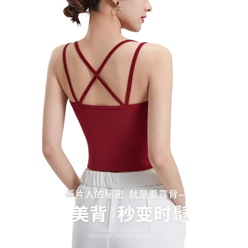 One Piece Pajamas Spice Girl Chest Pads Underwear Beautiful Back Slim Fit Sexy Inner Suspender Top Women Sleepwear Vest