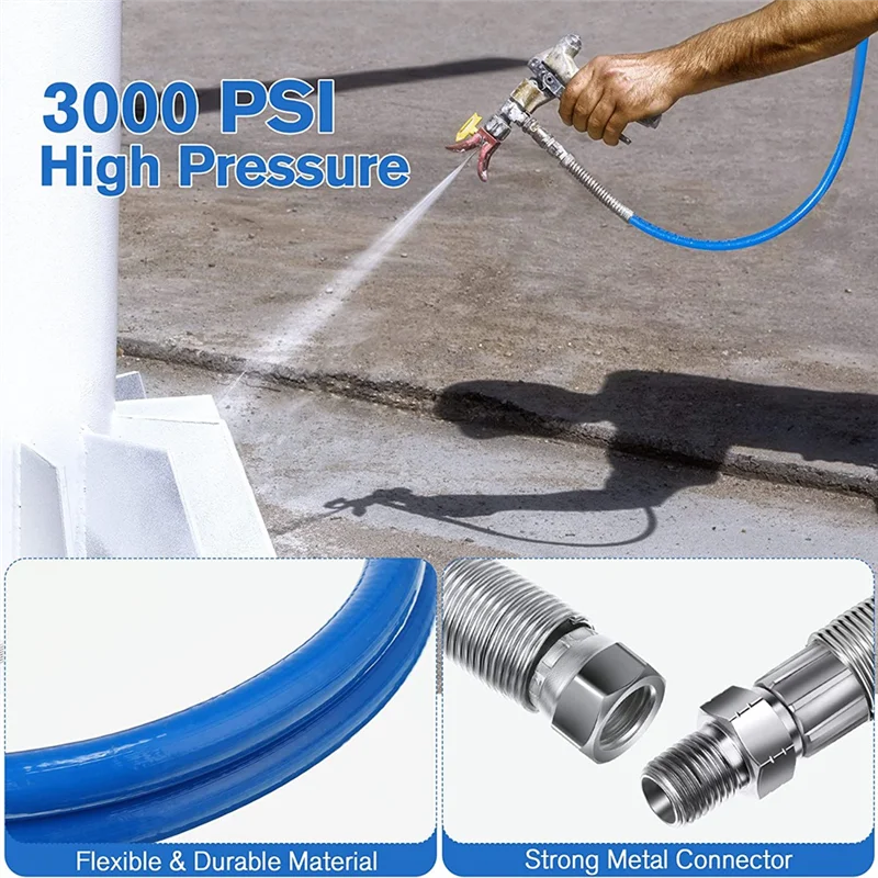 A48I 4Ft Airless Paint Spray Extension Hose,3/16Inch Pressure Paint Spray Whip Hose,3000PSI Extended Wall Painting Tube 1PCS