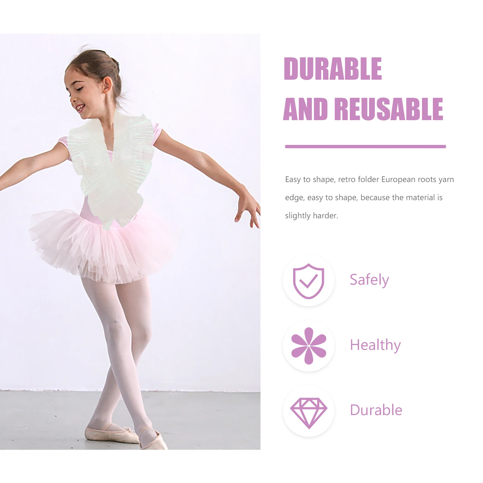 

Three Dimensional Pleated Fabric Elastic Ruffled Edge H made Dress Material DIY Sewing Craft DressFabric MultiFunction