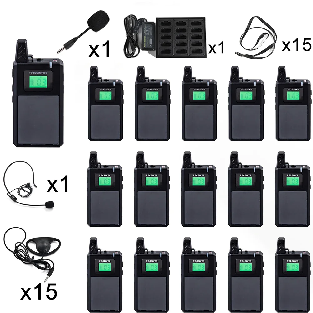 

Wireless Whisper Tour Guide System Tour Guide Talk Device of Transmitter and Receiver For Group Visit Tourism Gathering Meeting