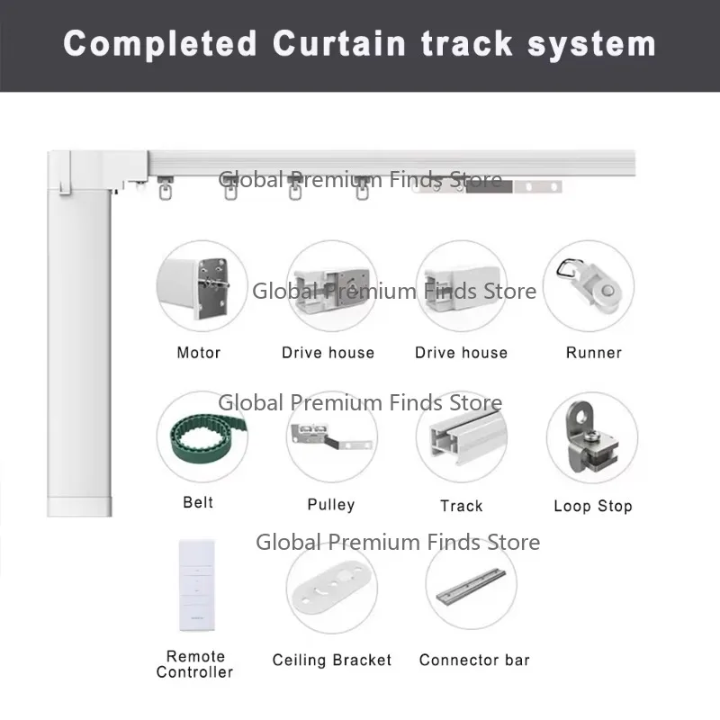 T-uya Wifi Remote Control Curtain Motor, Customized Curtains Track,Smart T-uya Intelligence Curtain Motor Rail