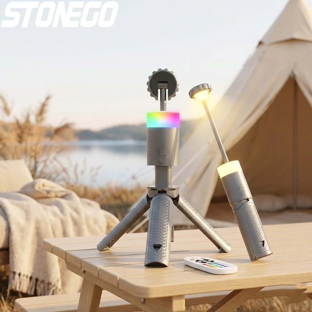 

Многофункциональный выдвижной фонарь для кемпинга на открытом воздухе с 15 цветовыми температурами, 6000 мАч, долговечный прожектор, свет для создания настроения