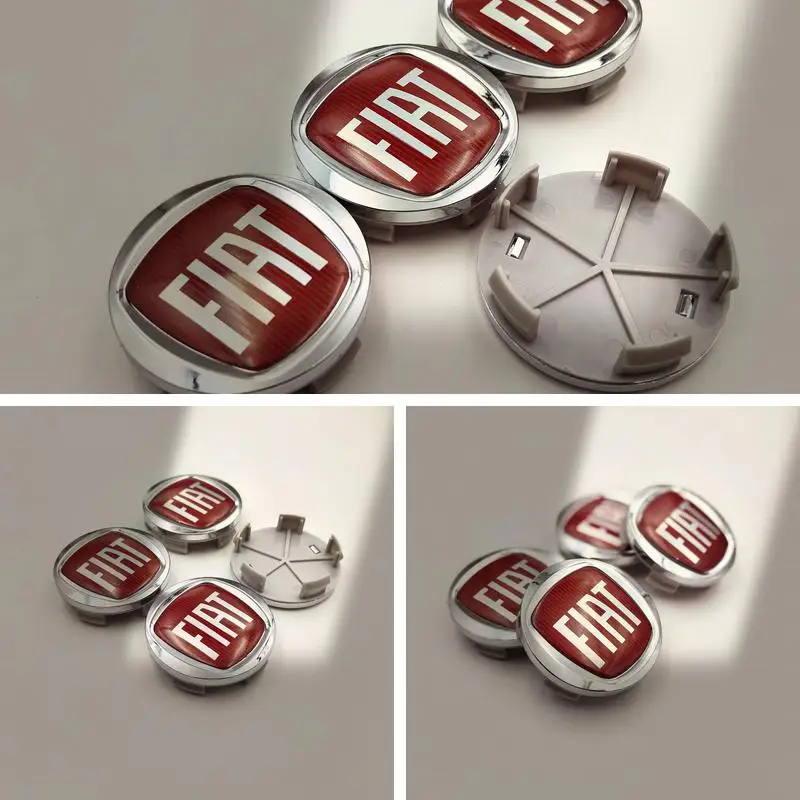 Fiat 4Pcs 60mm Wheel Center Hub Cap Dustproof Rim Emblem Cover for Fiat 500,500X,500L,Panda,Punto,Tipo,Bravo Auto Exterior Styli
