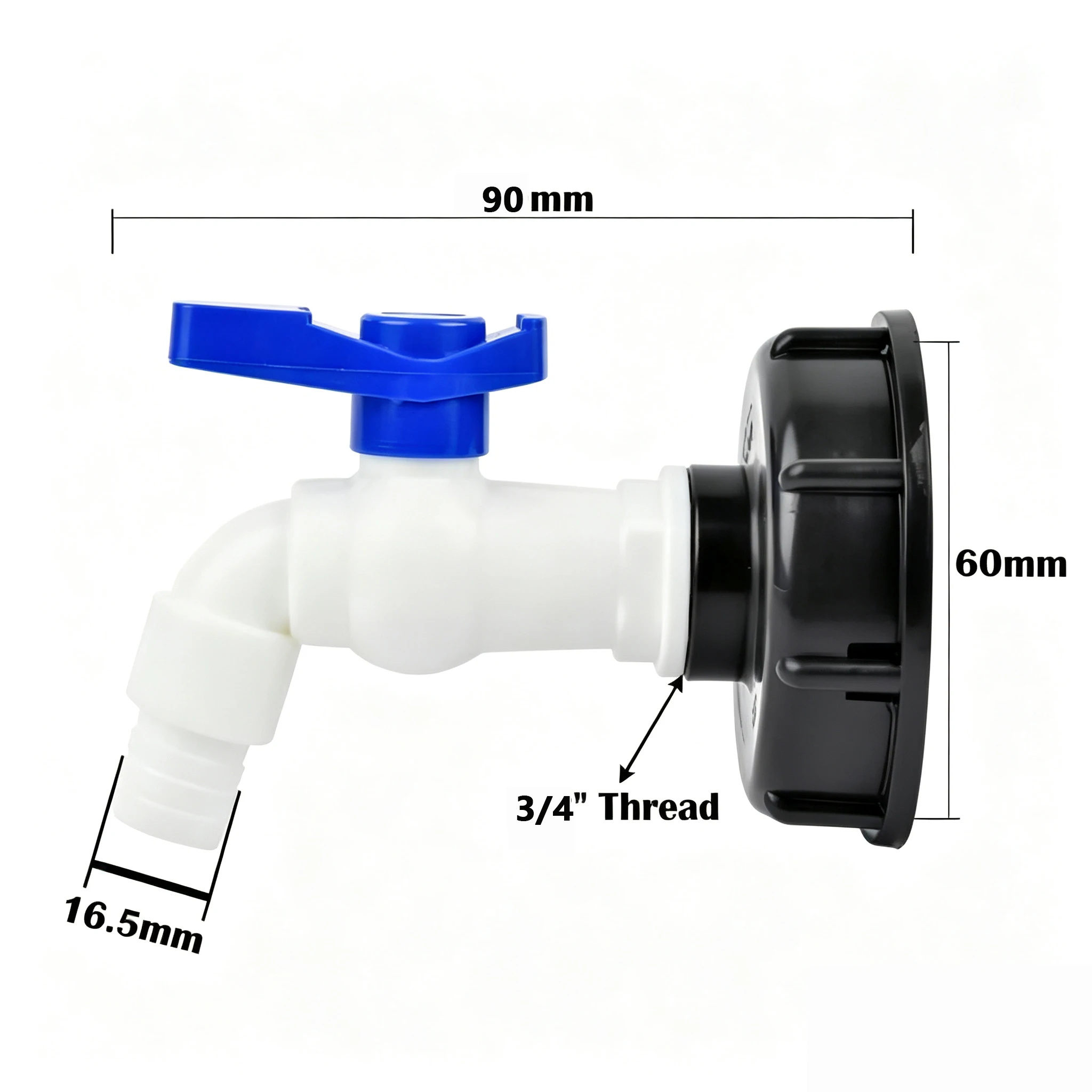 S60 Female Thread IBC Tank Adapter Faucet 1/2 3/4