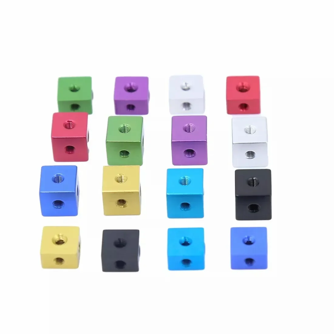 Picture 3: 5Pcs Aluminium Alloy Anodized M3 M4 M5 M6 M8 M10 Cube Connector Fixing Bracket Square Spacer Standoff Tee 6 Way