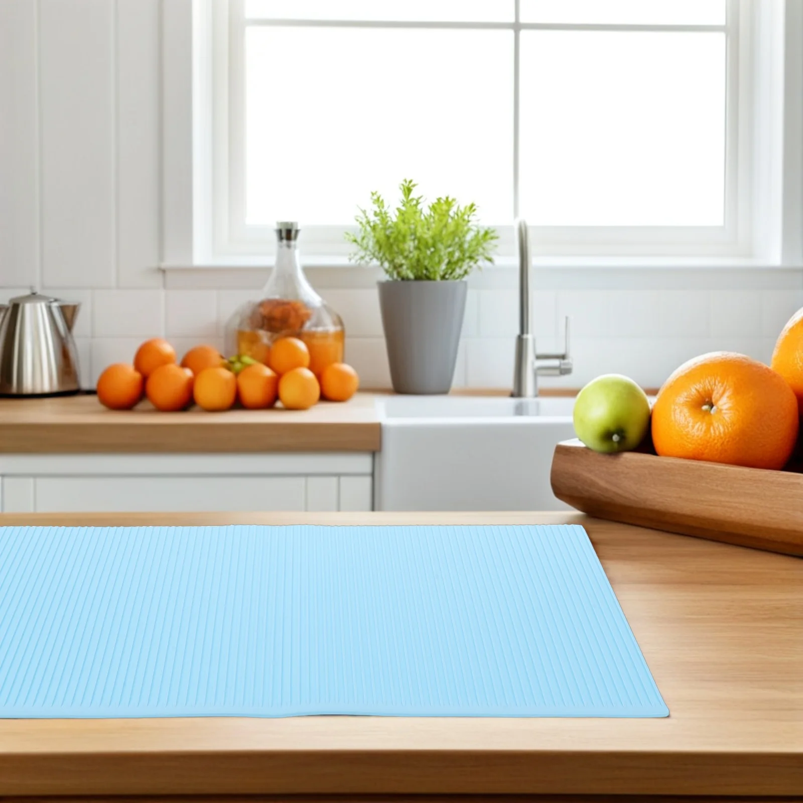 

Silicone Fridge Liners Light Green Waterproof Oilproof Groove Structure Spill Shelves Cupboard Drawers