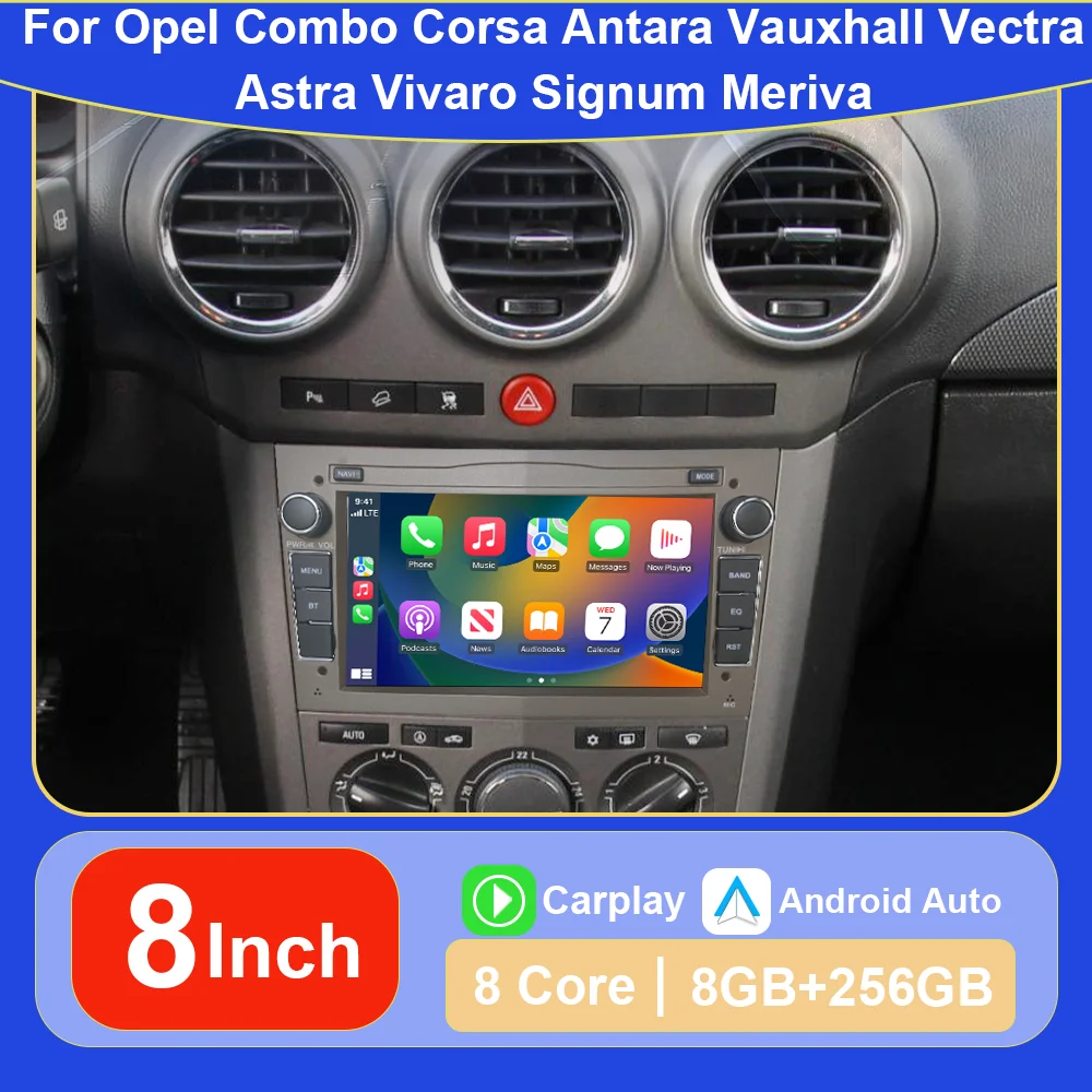 CHSTEK Car Radio For Opel Combo Corsa Antara Vauxhall Vectra Astra Vivaro Signum Meriva CarPlay Android Auto GPS WiFi Bluetooth