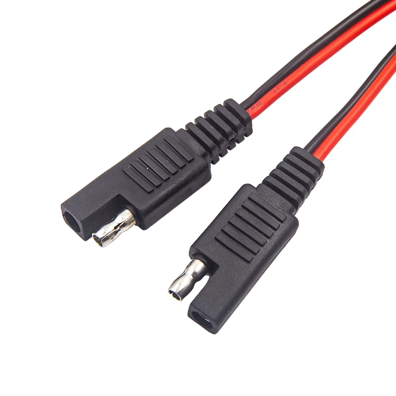 18AWG SAE Male Female Power Vehicle Extension Cable Plug  Wire Cable Connector 2m Solar Photovoltaic Battery 2core Power Cord
