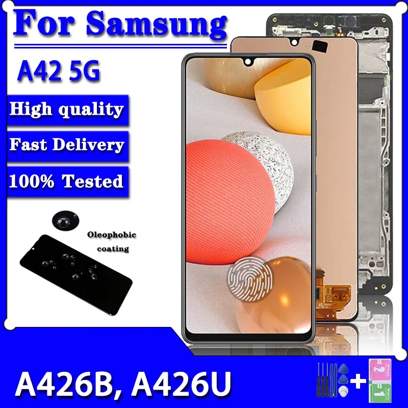 

Super AMOLED For Samsung A42 Lcd A426B A426B/DS A426U Display Touch Screen Assembly With fingerprint For A42 5G LCD