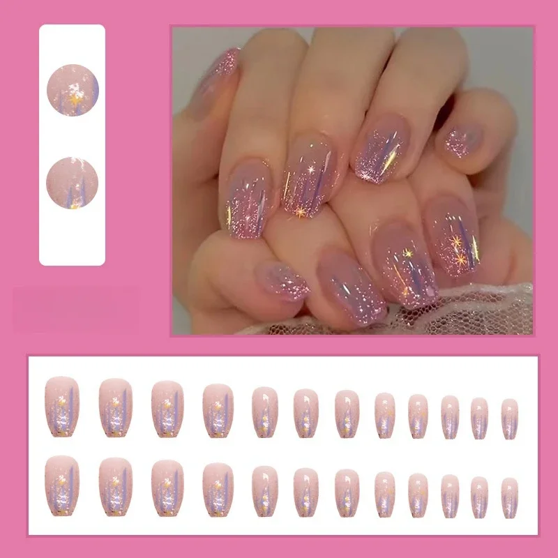 24pcs/set Porhanyós Friss Éretlen Leopárd nyomtatás Design Állóképes Ál- nails Csináltatás cserélhető Fehérneműs szekrény -en Köröm Francia akril Bűvészkellék nails