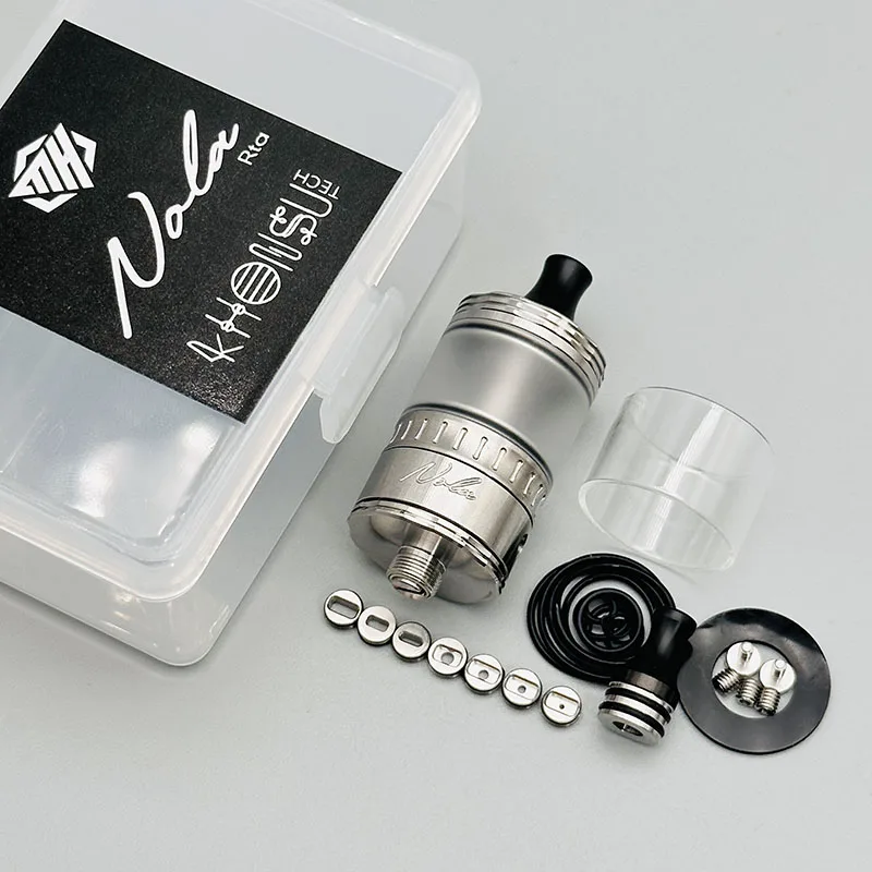vape NOLA MTL RTA 22 مم 3.2 مل 316ss رذاذ علوي قابل لإعادة البناء بملف واحد مع دبوس هواء 0.8/1.2/1.5/1.8/2.0/2.5/3.0/3.5 مم