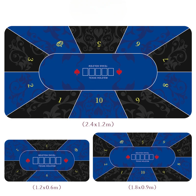 Tikar meja kartu bermain Texas Hold'em Pad taplak meja tikar meja persegi Chip bulat bantalan karet tikar catur Hiburan