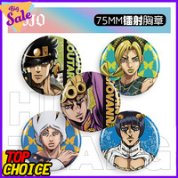 JOJO Bizarre Adventure Anime Laser Badge 58-75mm Cartoon Pin Brooch Anime Merch Collectible Gift for Fans Cosplay Accessories
