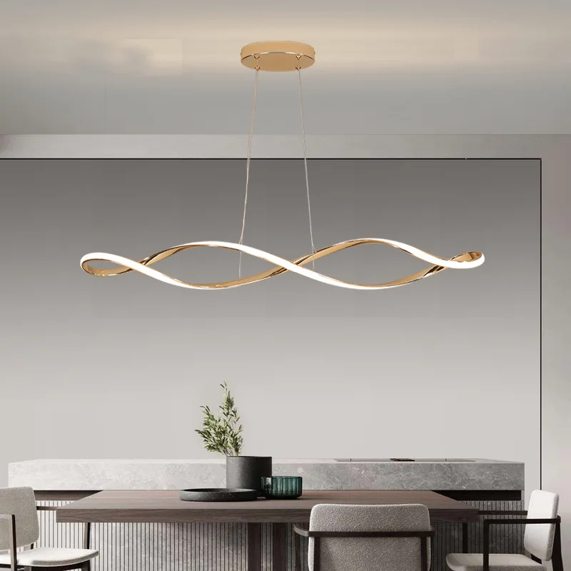 

Smart Home Modern Led Hanging Chandelier For Dining Living Kitchen Room Gold/Chrome Plated Pendant light Fixtures APP control