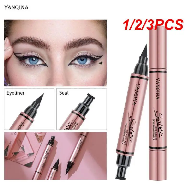 

1/2/3PCS Black Liquid Eyeliner Soft Smooth Eye Liner Cosmetics Stamp Eyeliner Pen Sparkling Eyes Eyes Makeup