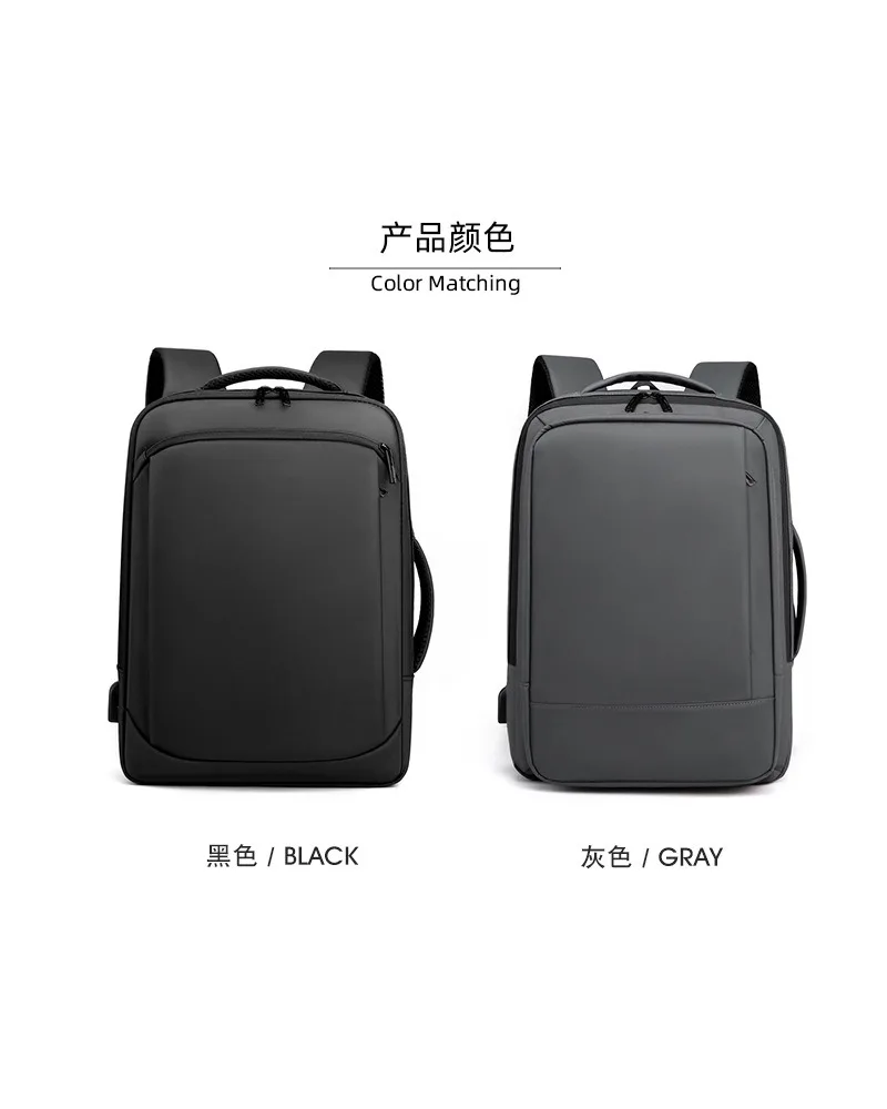 

Premium Men's Business Backpack with USB Charging Waterproof Laptop Bag for 15-16 Inch Devices