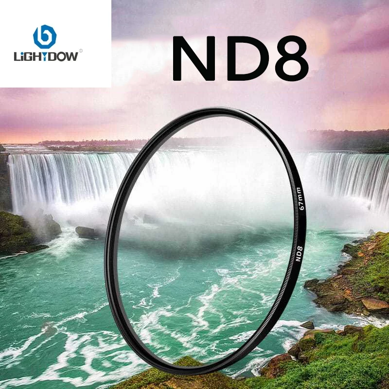 Lightdow Universal Lens Filter ND8 49mm 52mm 55mm 58mm 62mm 67mm 72mm 77mm 82mm for Nikon Sony Pentax Canon Camera