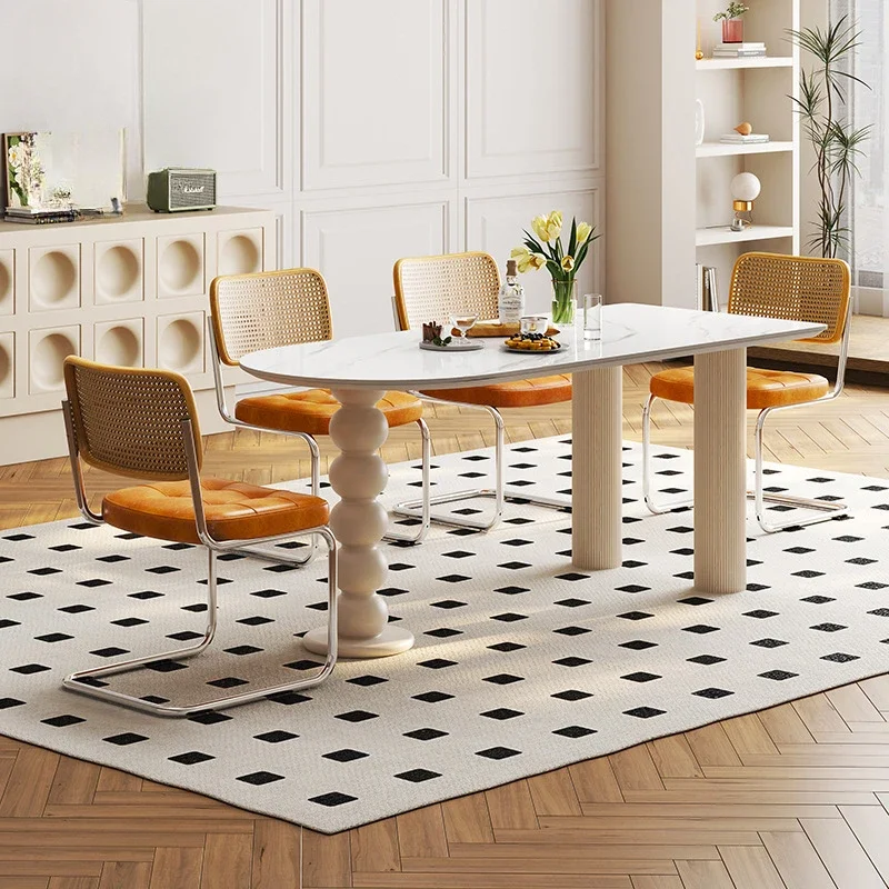 

Italian Minimalism Rock Plate Dining Table Luxury Modern Simple Restaurant Dining Table Cream Style Home Furniture Esstisch FYDT
