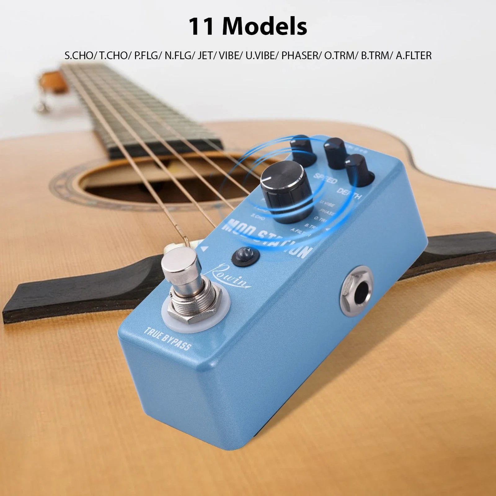 Rowin Mini Digital Modulation Guitar Effects Pedal Mod Station 11 Effects In One Chorus Flanger Phaser JET Tremolo Fliter