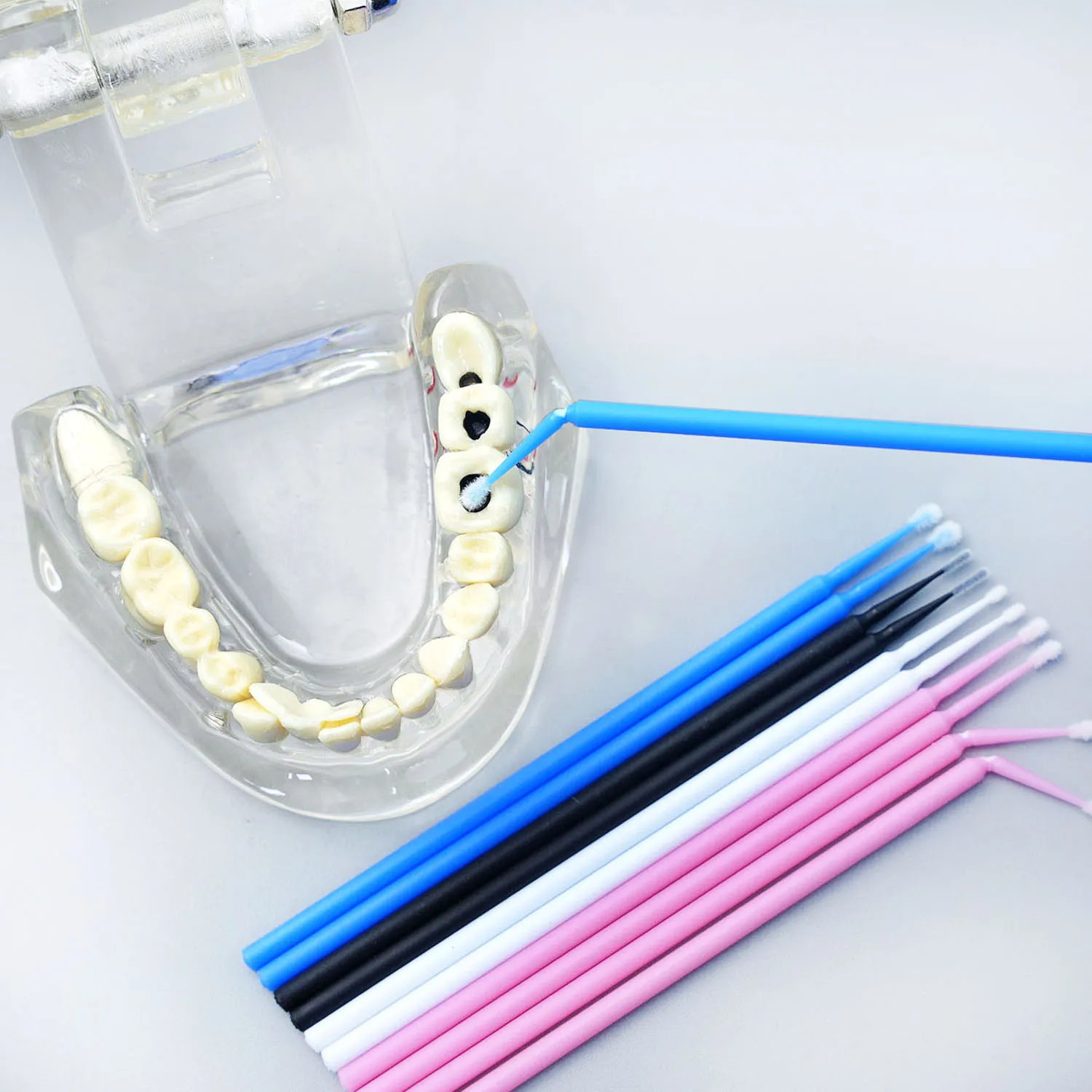 WELLCK 100Pcs Dental Micro Brush Bottle Dental Disposable Micro Brushes Applicators Brush Teeth Oral Dentist Materials Dropship view 4