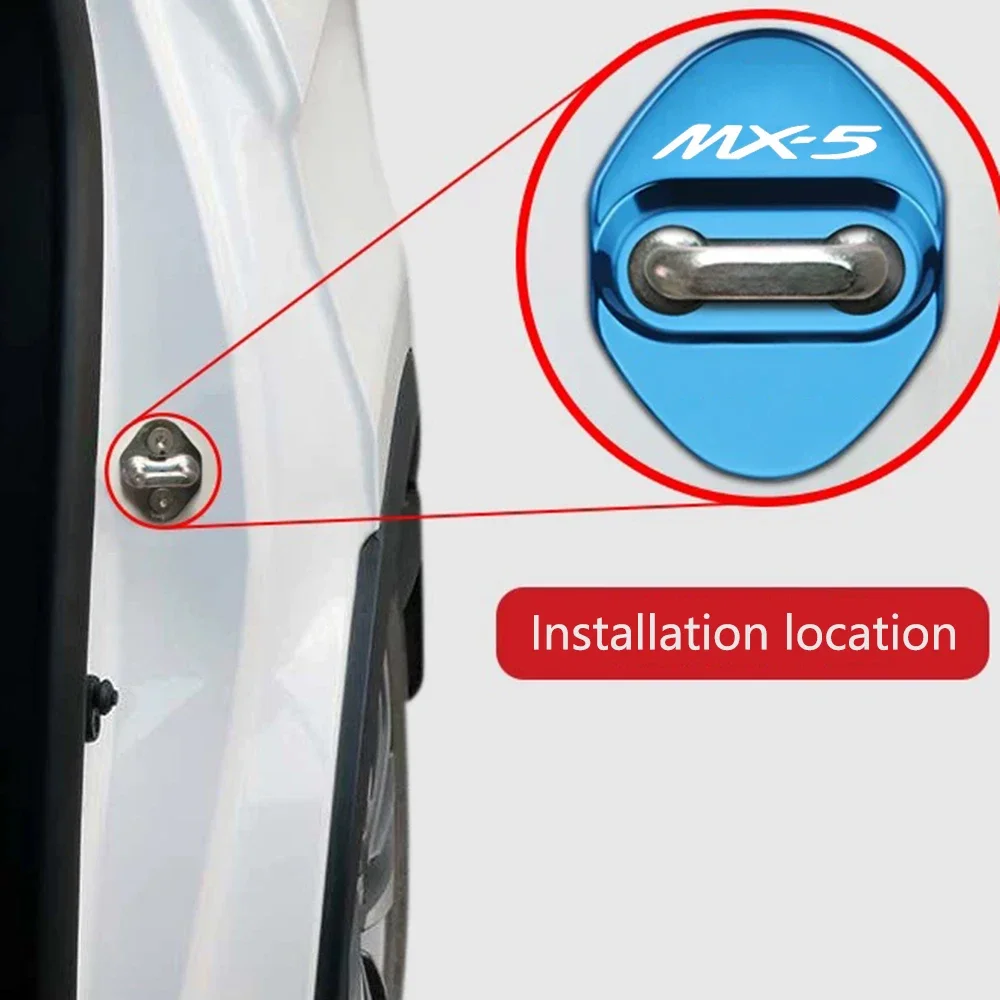 4pcs Car Door Lock Buckle Protection Cover Anti-rust Waterproof for Mazda MX-5 MX 5 CAR Styling Accessories