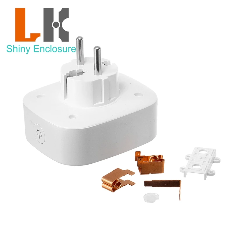 80x66.5x70mm Diy ABS Plastic 16A European Smart WiFi Socket Enclosure with Hardware, Germany Standard Plug Shell