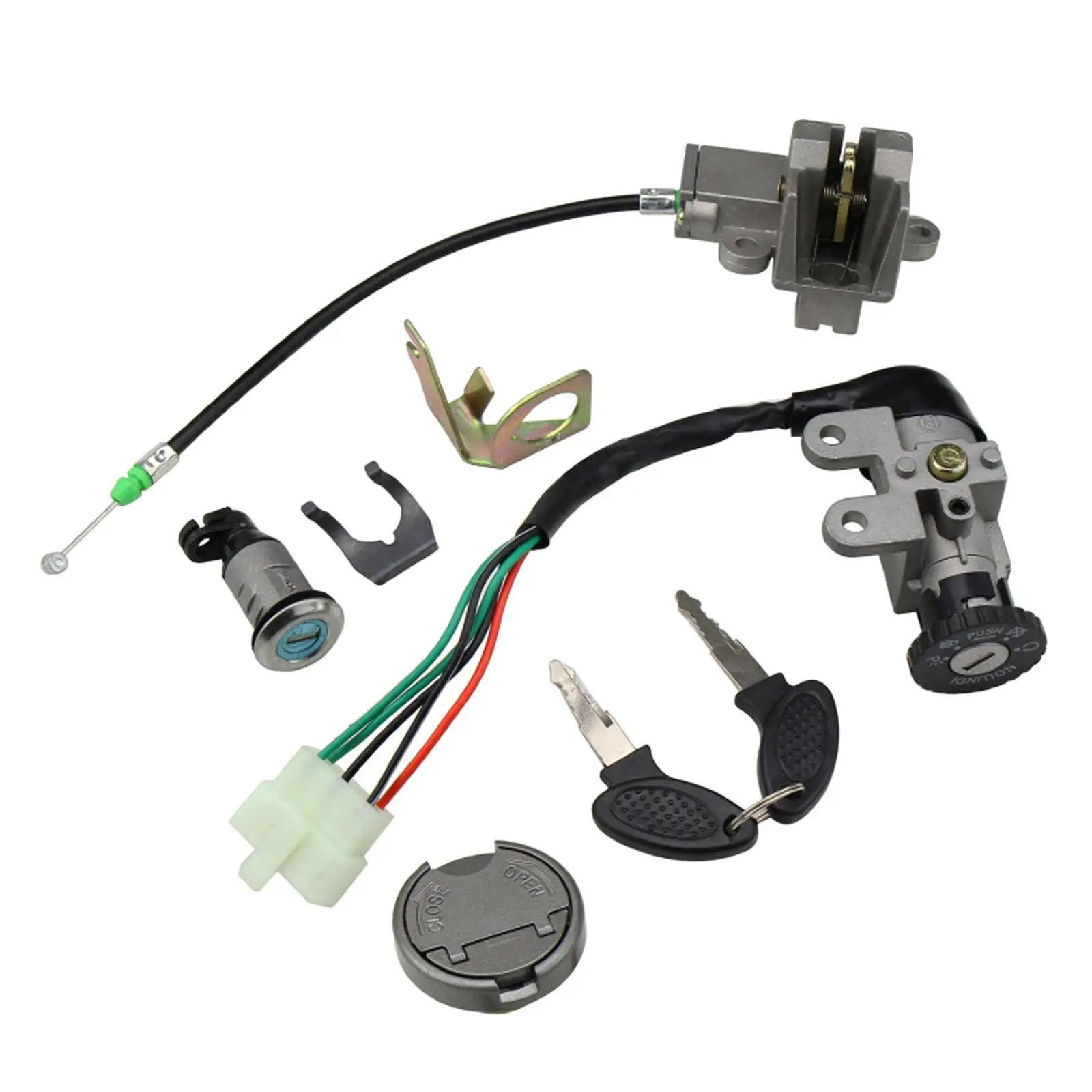 Llave de interruptor de encendido de motocicleta, llave de bloqueo de tanque de combustible, accesorios de repuesto para Scooter GY6, 1 Juego