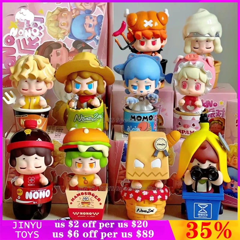 

NONO Snack Party Series Blind Box Cute Anime Action Figure Collection Desktop Ornaments Cartoon Model Toys Guess Bag Trendy Toys