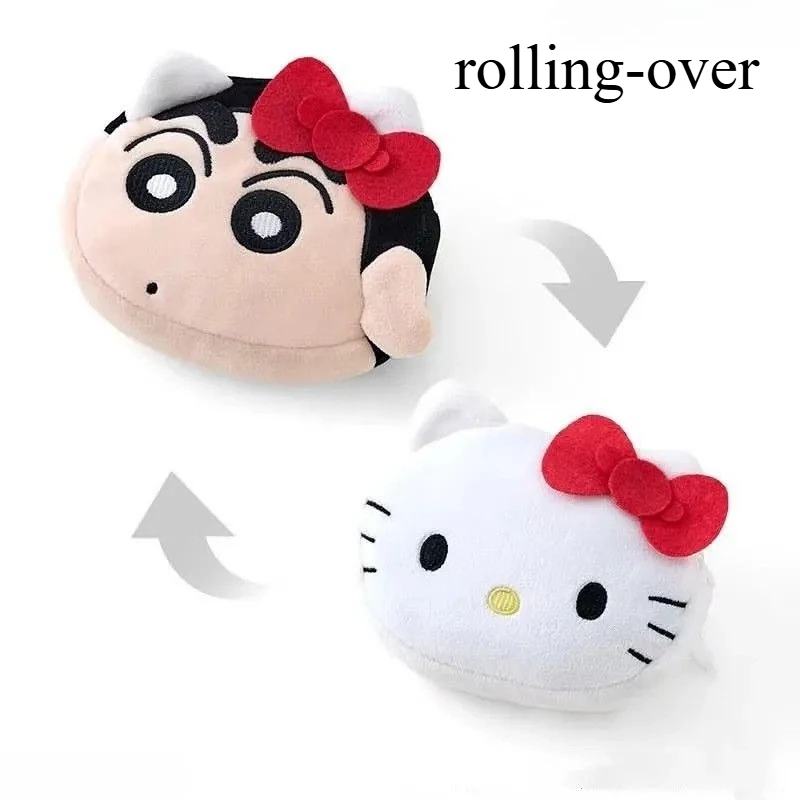 

Совместная сумка для хранения карандашей «Hello Kitty» Shin-chan, оригинальная вращающаяся двусторонняя косметичка, милая мультяшная сумка для хранения, новинка