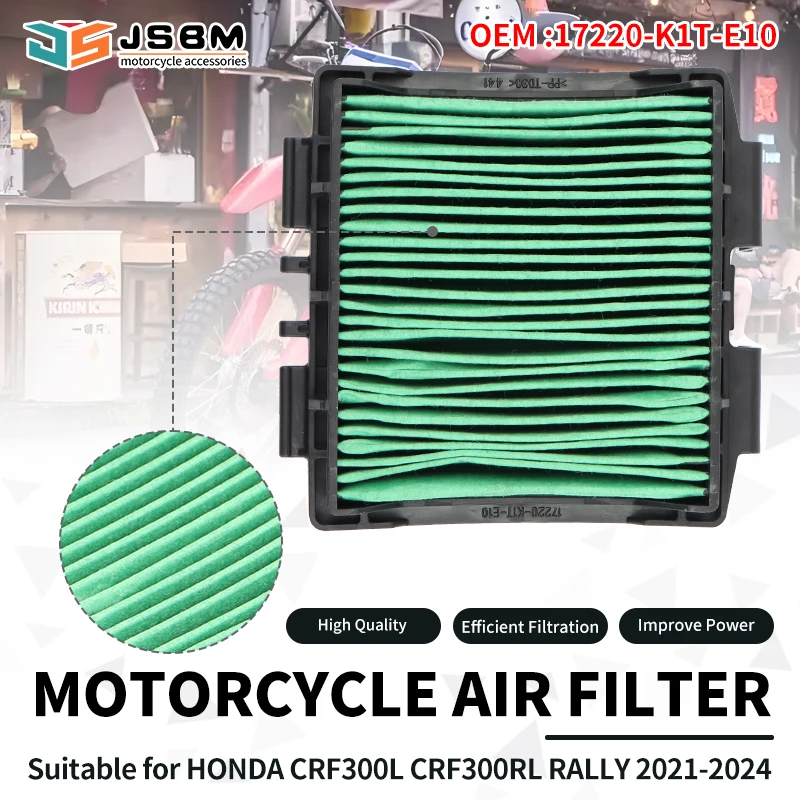 

JSBM аксессуары для мотоциклов воздушный фильтр впуска двигателя для Honda CRF300L CRF300RL RALLY 2021 2022 2023 2024 17220-K1T-E10