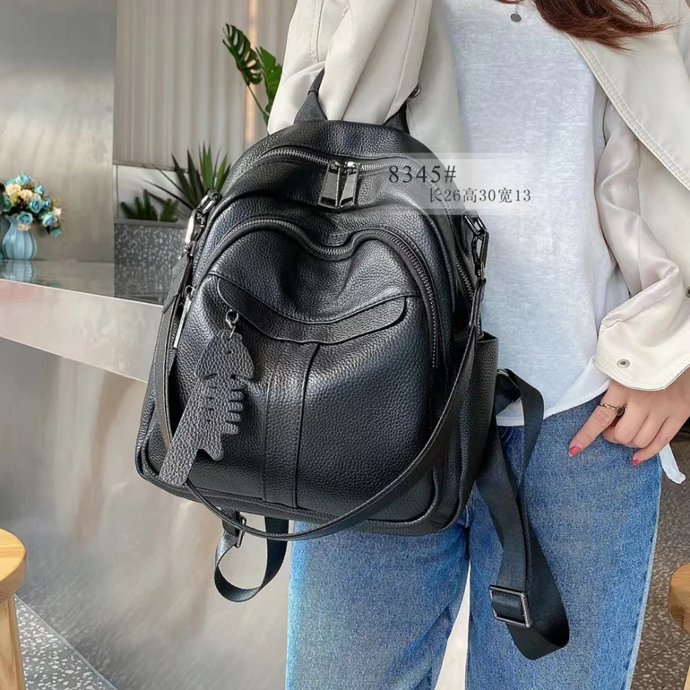 URBAN MASTER Women Designer Backpack Travel School Bag Classic Fashion Genuine Cow Leather With Fish Pendant  Mochilas Femenina