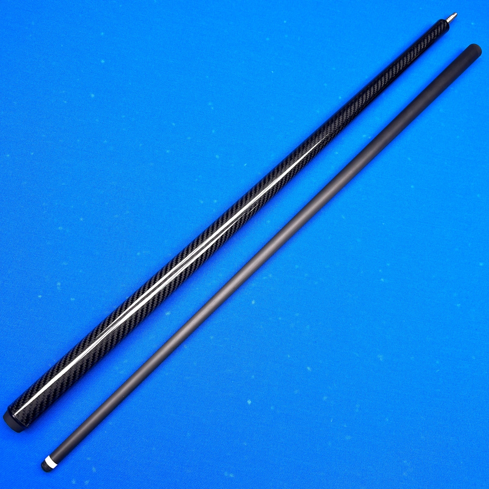 Carbon Fiber Pool Cue 12.5mm 58.5in Low Deflection Shaft Stainless 8Pin Joint Kevlar Wrap Extension Butt Multi-Layer Tip