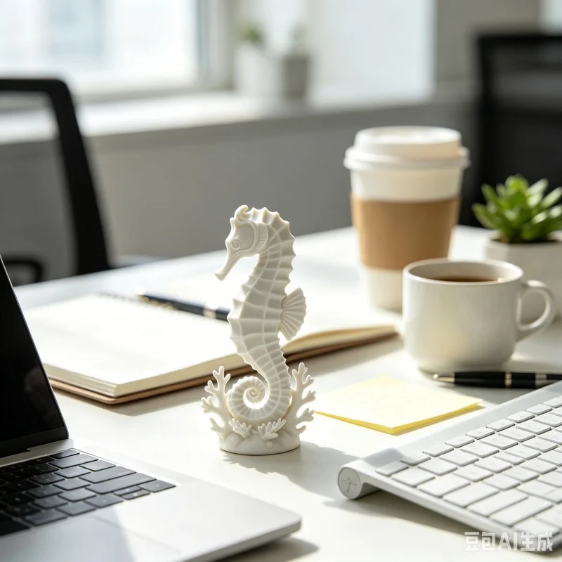 Newest 3D Printed White Seahorse Coral Statue Set Nautical Resin Sculpture Coastal Aquarium Tabletop Decor Ornament