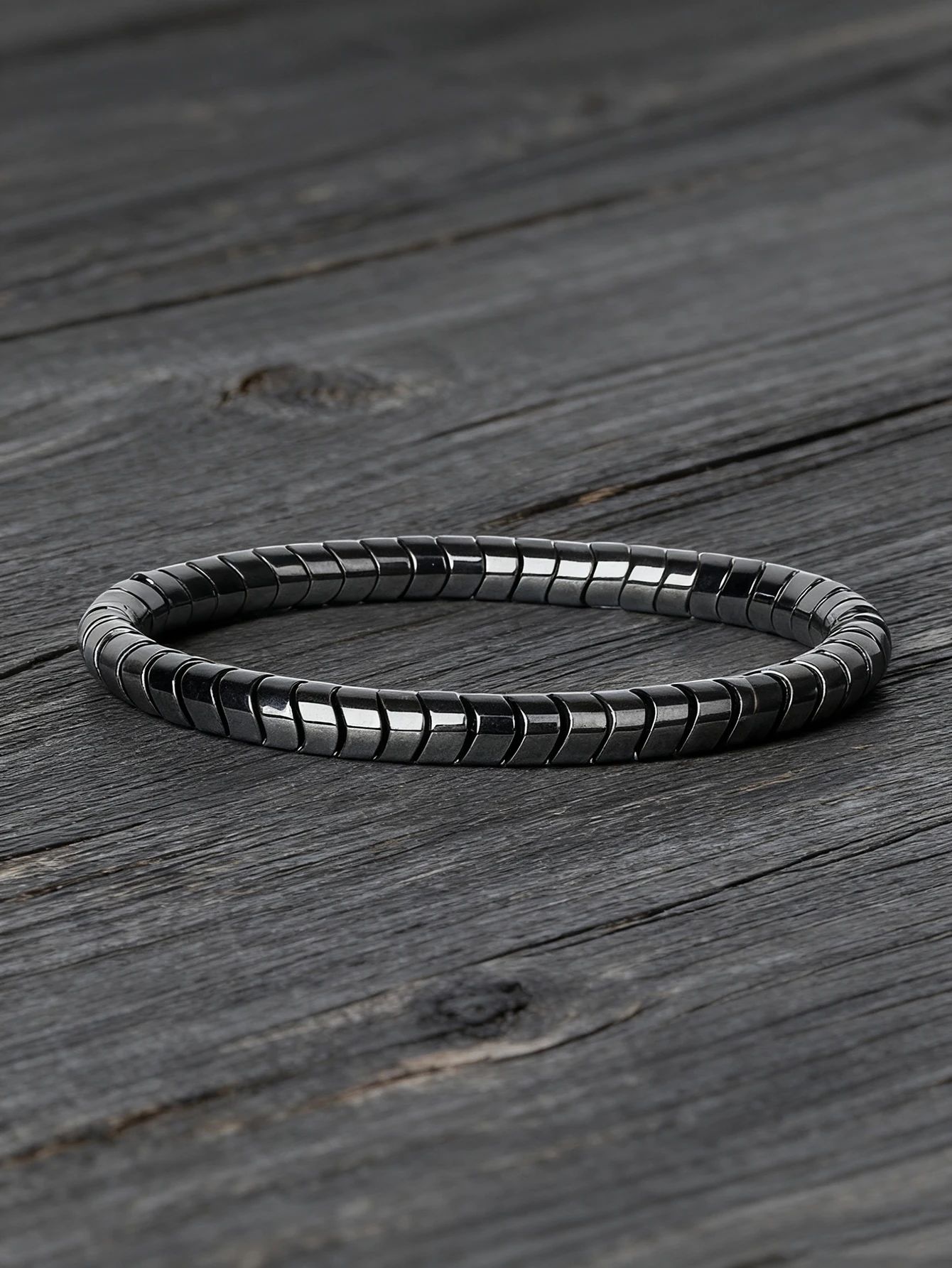 Hematite Bracelet Twisted Beads Natural Stone Minimalist String For Vigour Protection Grounding & Strength Healthy Jewelry Gift
