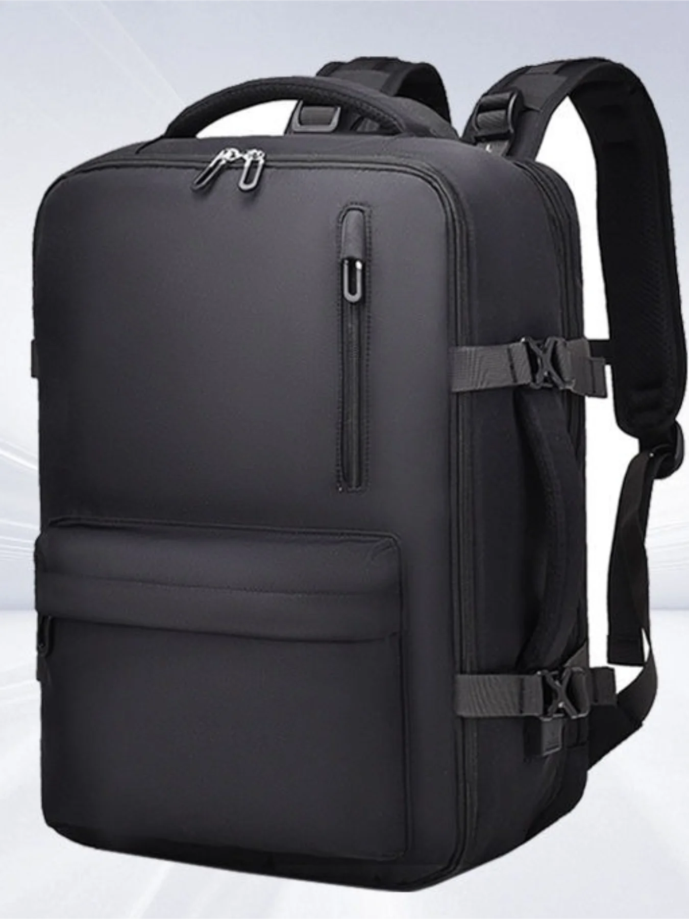 Expandable Travel Backpack, Solid Color Oxford Laptop Backpack with Separate Shoe Compartment, Multi Pockets for Business Trip
