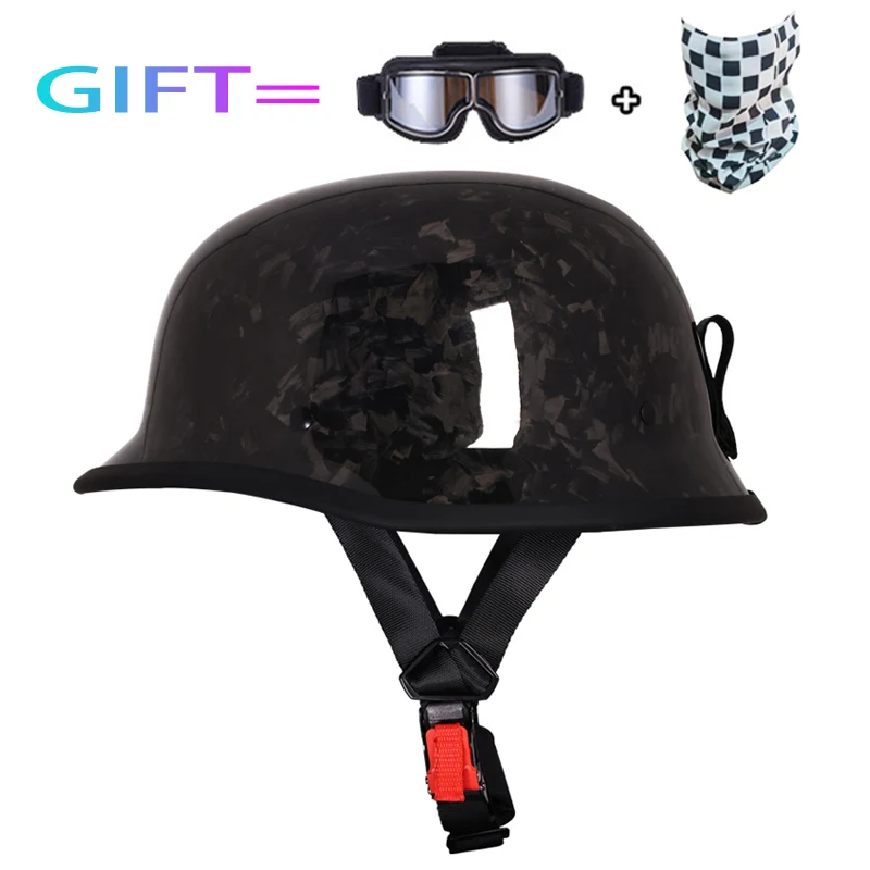 Carbon fiber retro open motorcycle helmet German imitation WWII soldier helmet pilot helmet