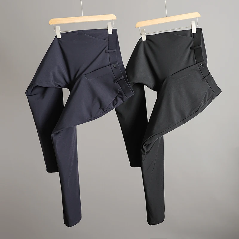 

Зимние мужские повседневные брюки прямого кроя с 90% гусиным пухом, осенне-зимний стиль, однотонные, для города, бизнеса и отдыха