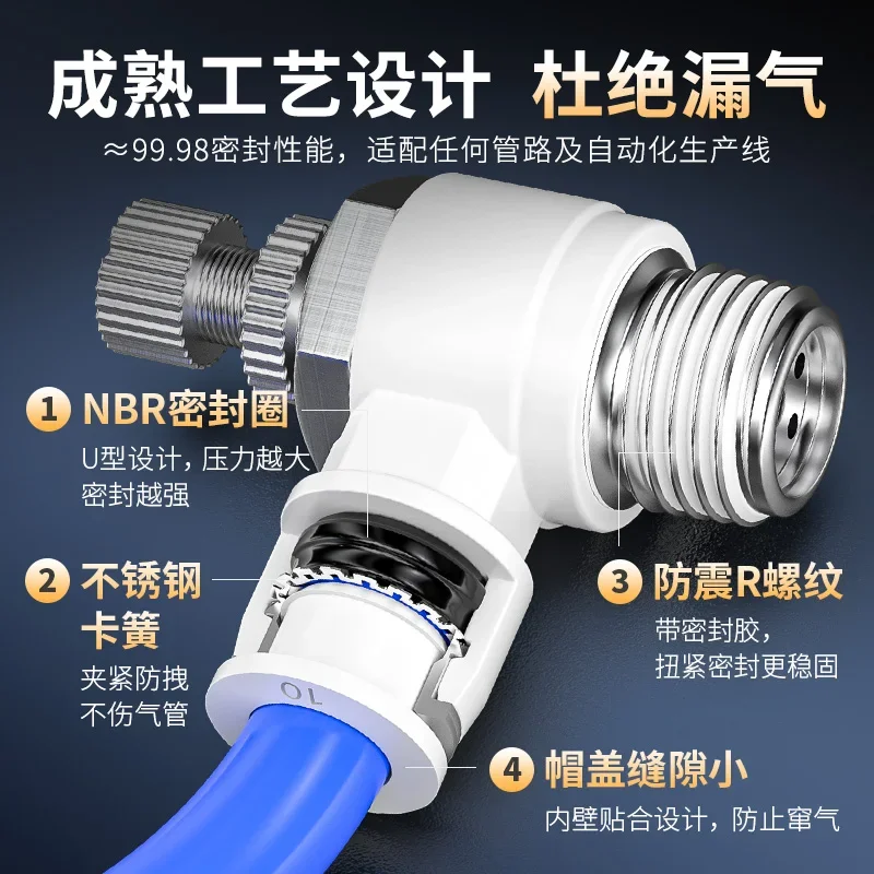 Throttle valve Pneumatic adjustable trachea quick connector  adjustment SL4 * 6/8-m5/02 pressure regulating air valve