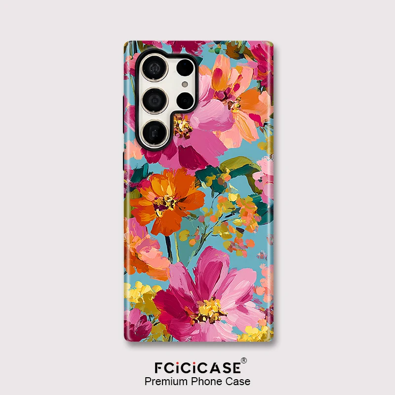

Акриловый противоударный чехол Fcicicase для Samsung Galaxy S26+ Edge S26 Ultra S26 Plus, модный матовый чехол с цветочным узором