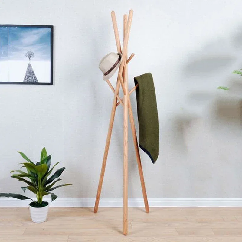 Creative Tree Clothes Rack Floor Standing Corner Wood Scarf Clothes Rack Ladder Aesthetic Perchero Pared Livingroom Furniture