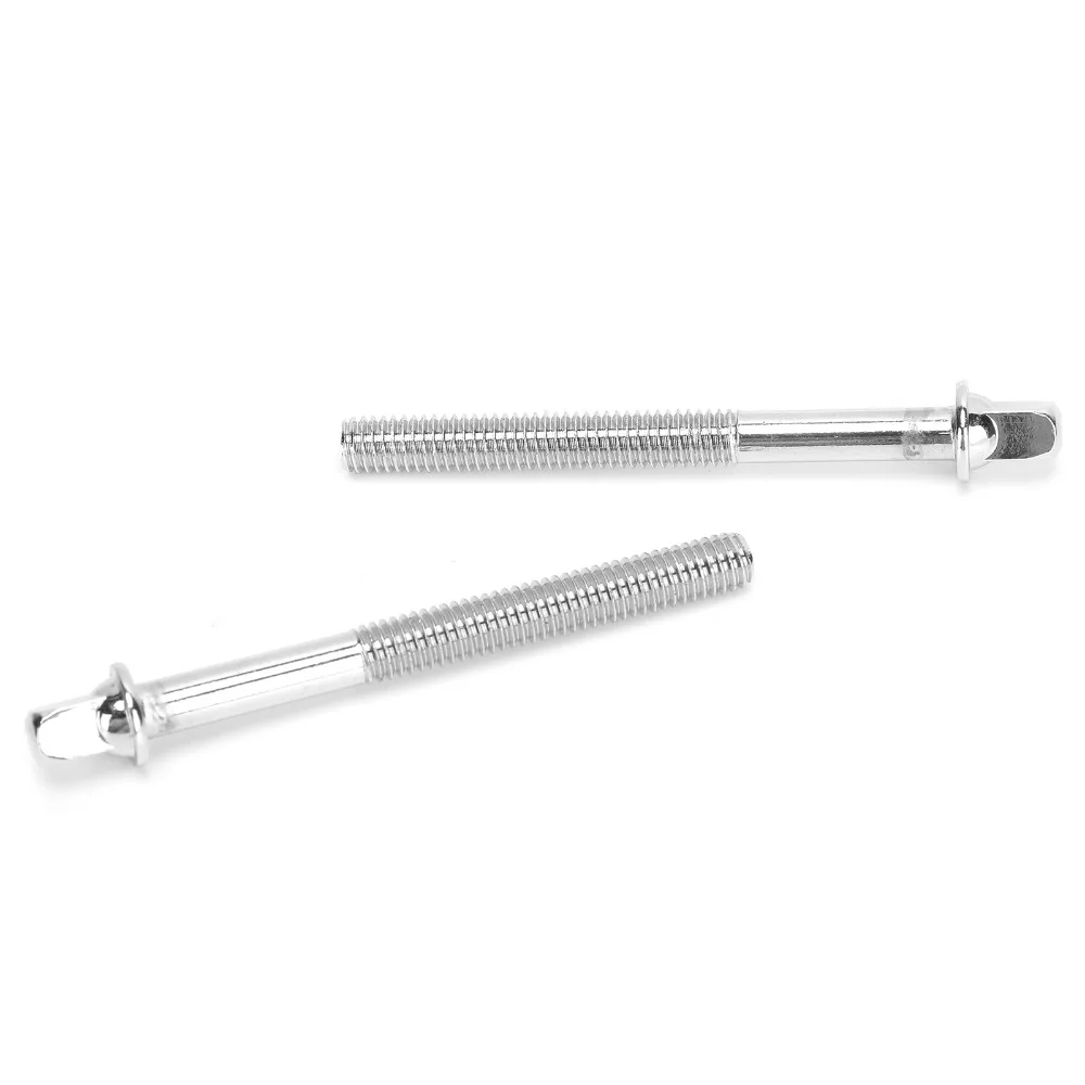 6PCS Durable 70mm Length Drum Tension Rods Metal Material Silver Drum Set Screw Drum Kit Screw Set For Jazz Drum Kit